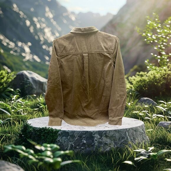 VANS Women’s Overtime Rose Brown corduroy button Shirt M - Picture 3 of 11